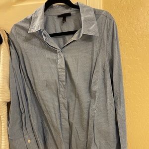 Classic blue button up top